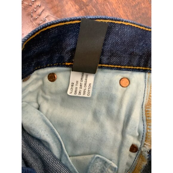 Nudie Jeans Men's Dark Wash Grim Tim Straight Blue Jeans Button Fly, Size 31 - Picture 4 of 6